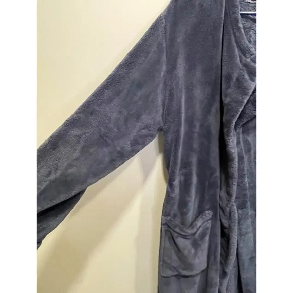 David Archy Daniel Buchler Soft Plush Waist Tie Robe in Blue Gray Size XL